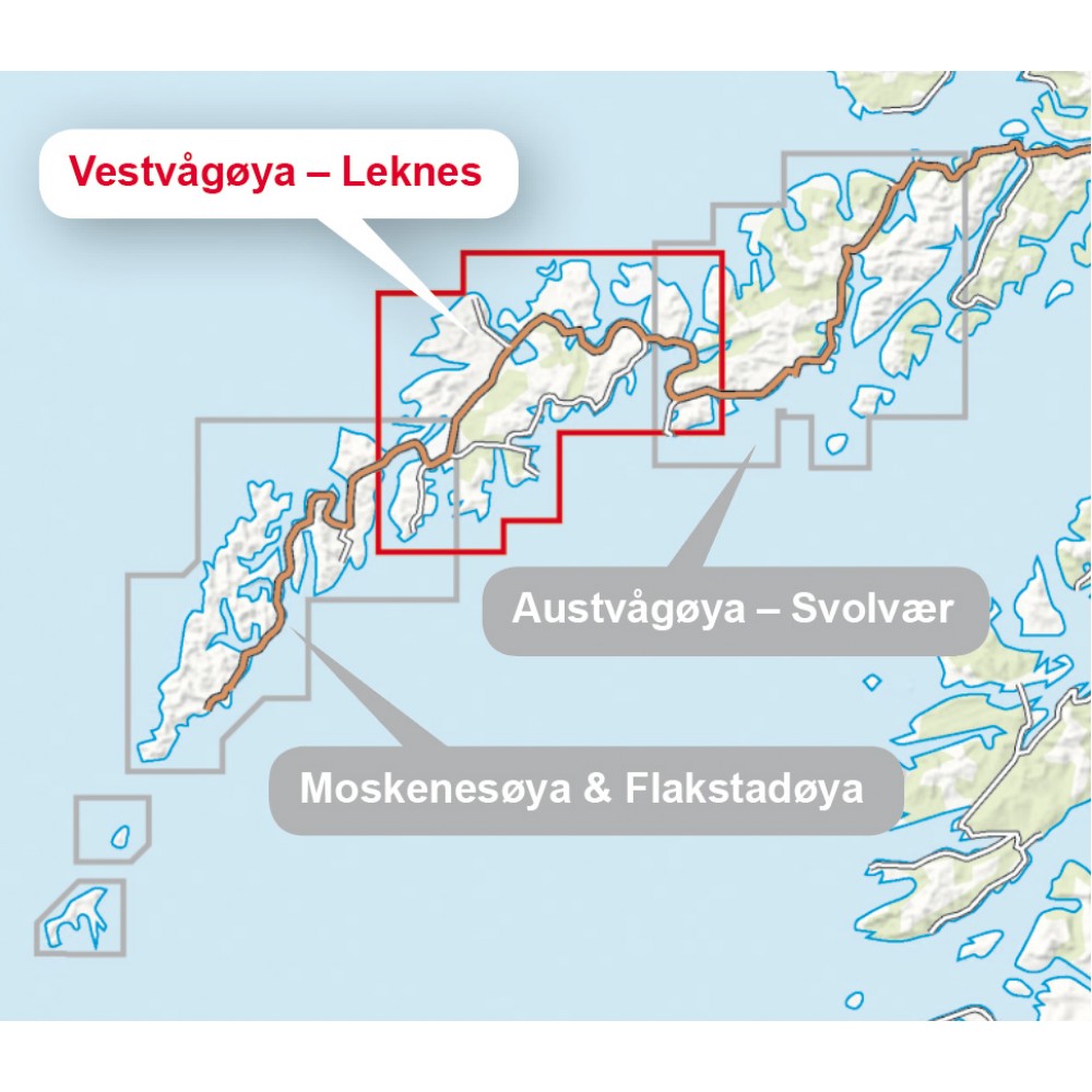 Lofoten: Vestvågöya - Leknes Högfjällskarta Calazo